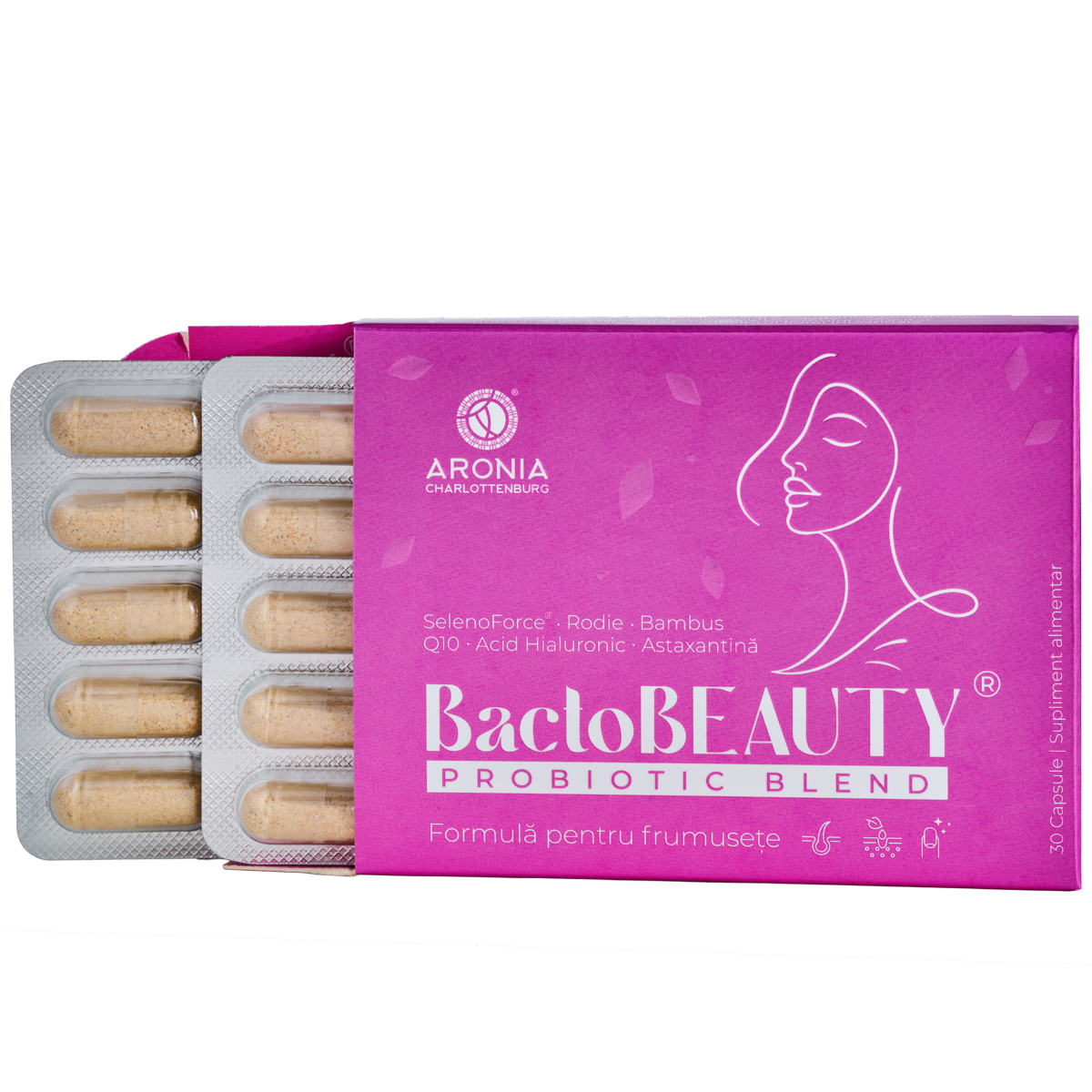 BactoBEAUTY® — formulă premium pentru frumusețe din interior, cu probiotice, prebiotice, vitamine, plante și antioxidanți