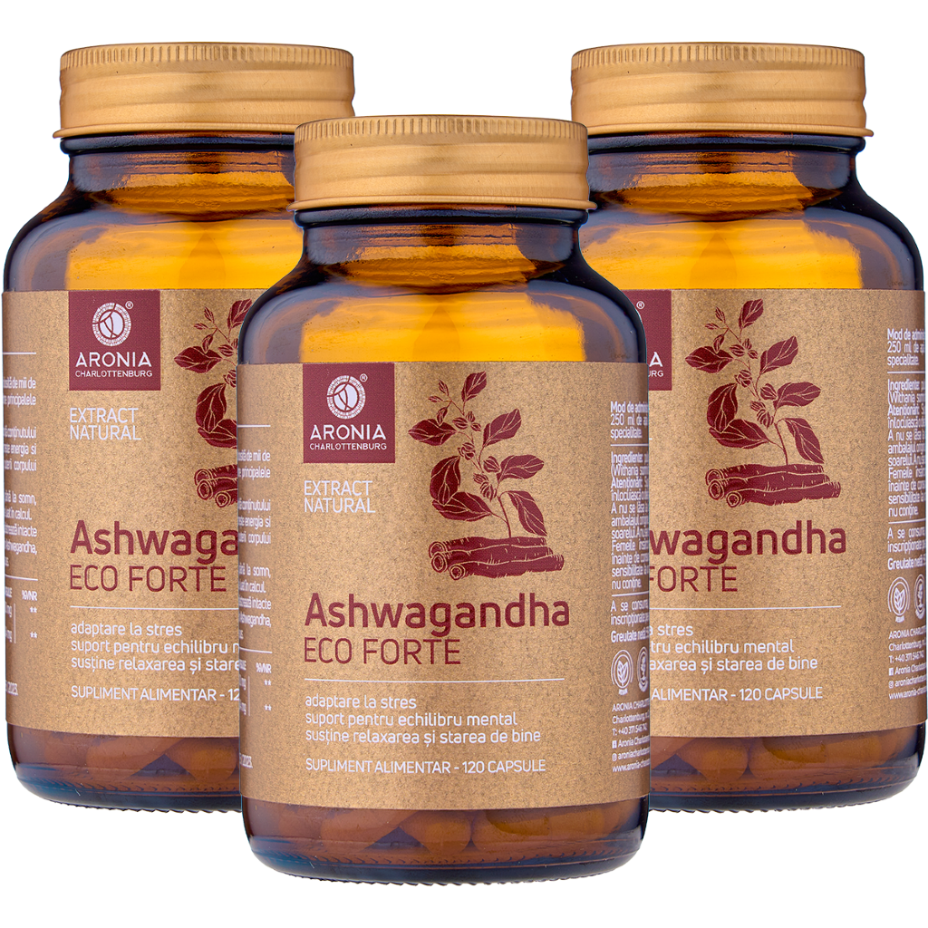 PROMO: 3 Bottles of Ashwagandha ECO Forte - 120 Capsules Each