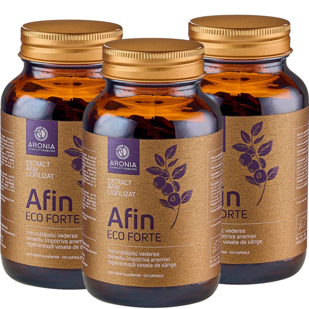 PROMO: 3 Bottles Organic Blueberry Forte, 120 Capsules