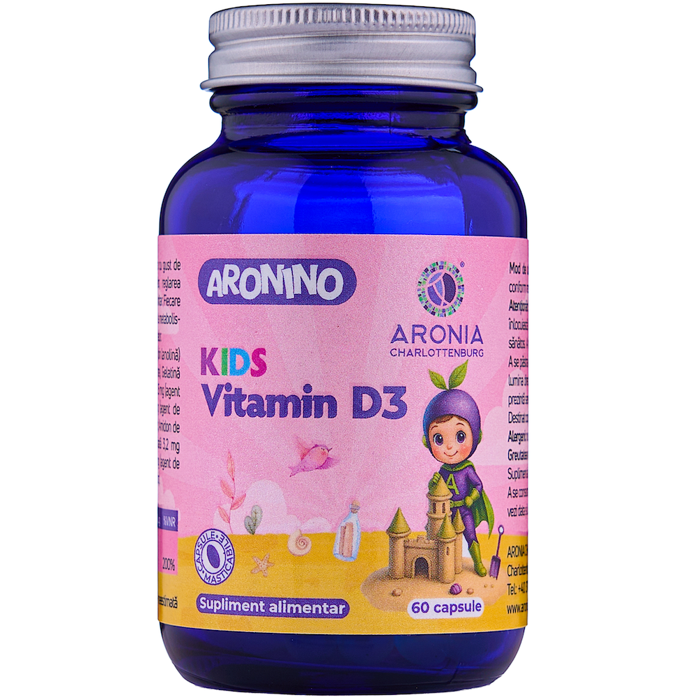 Aronino Kids Vitamin D3 — 60 Strawberry Chewable Capsules