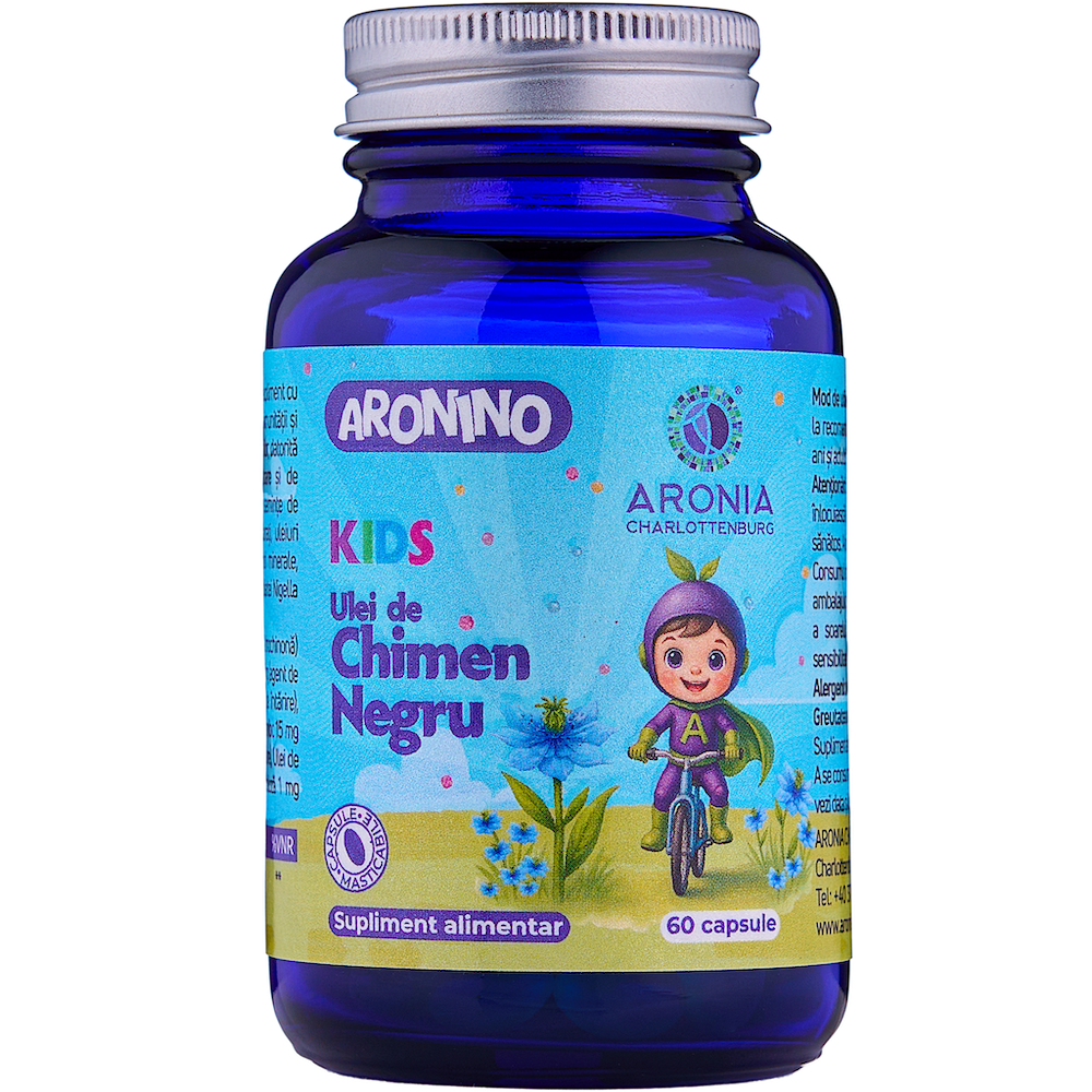 Aronino Kids Black Cumin Oil — 60 Orange Chewable Capsules