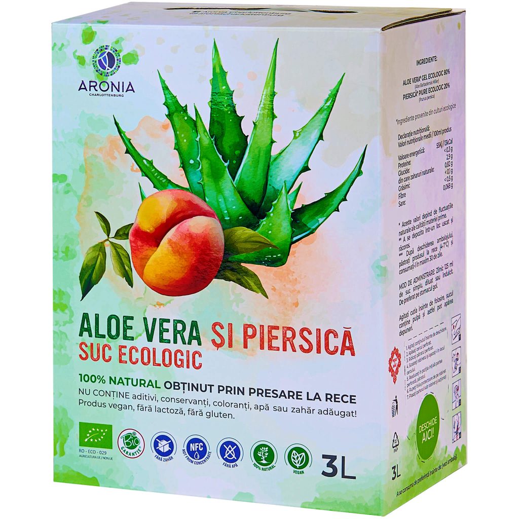 Organic Aloe Vera and Peach Juice 3L
