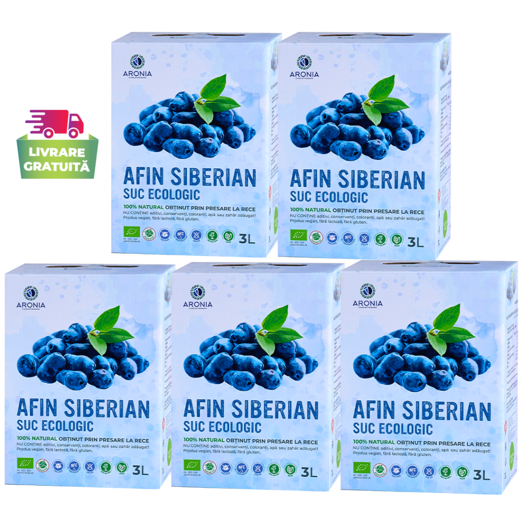 PROMO: 5x3L Organic Siberian Haskap Berry Juice